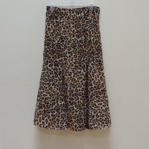 Leopard print skirt size 4 side zipper